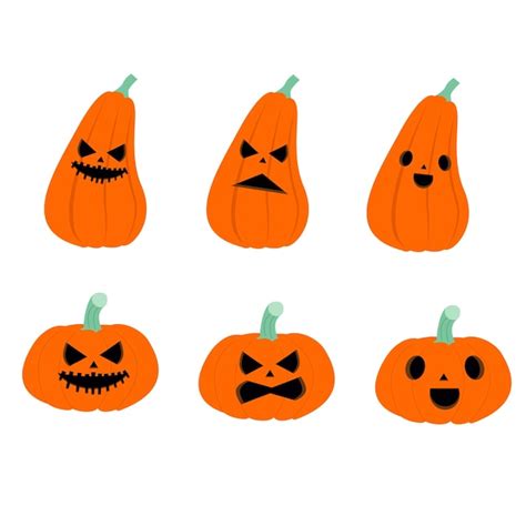 Ensemble De Différents Personnages De Citrouille D halloween