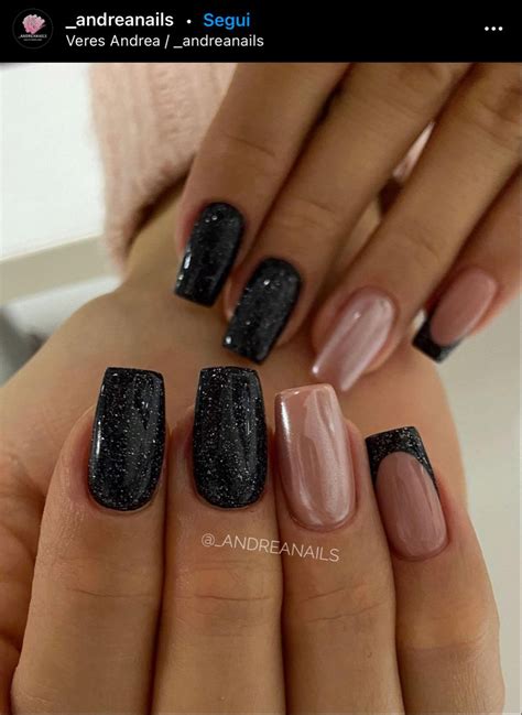 Black Glitter Nails Black Nails With Glitter Pink Glitter Nails Nails