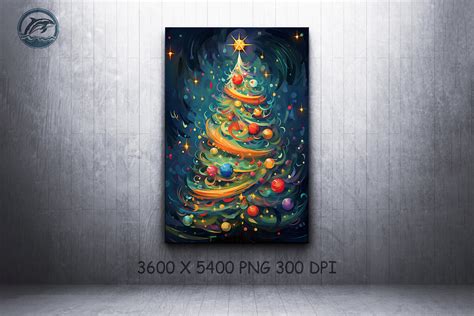 Whimsical Christmas Tree Wall Art Print Graphic By Whale Art Creative