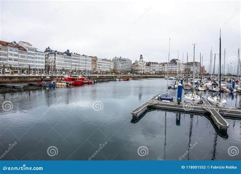 View Of The Harbor Of A Coruna Spain Stock Photo Image Of John