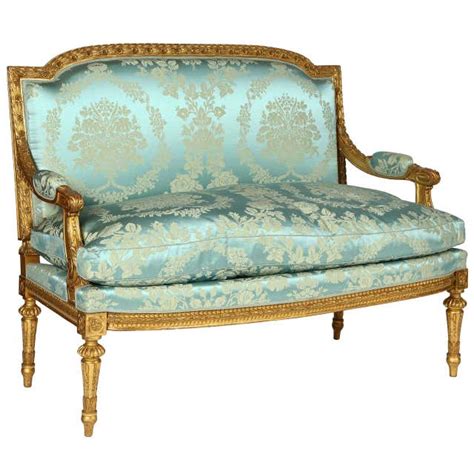 French Giltwood Louis Xvi Style Settee At 1stdibs Louis Xvi Settee