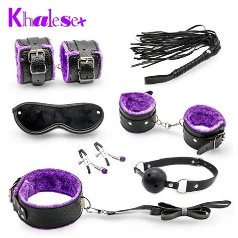 New 7 Pcsset Sex Bondage Kit Fetish Restraint Adult Games Toys Foot