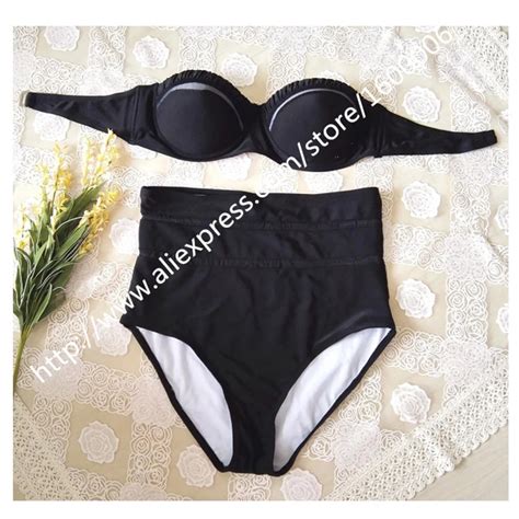 Brazilian Bikinis Set Black Biquinis Push Up Sexy High Waist Swimwear