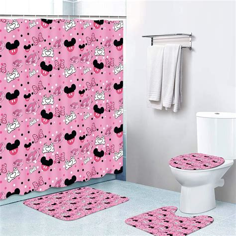 Yqpbzchh 4 Pcs Cartoon Shower Curtain Sets With Non Slip