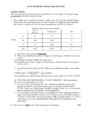 395 F11 Practice MT1 Solution ECON 395 Fall 2011 Practice Exam