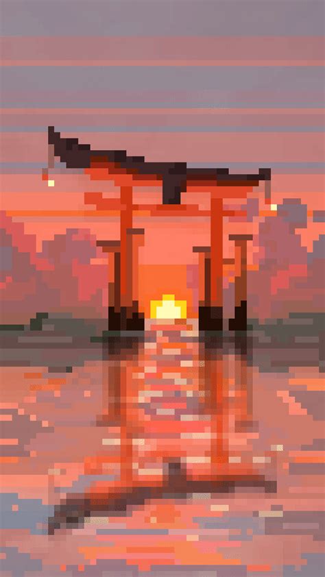 Artstation Pixel Art Japanese Tori