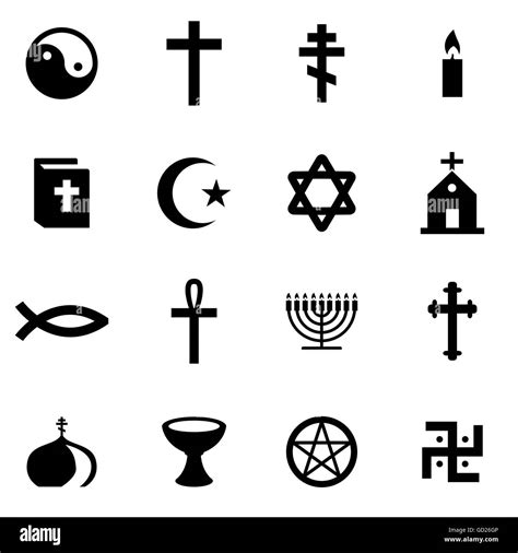 Vector Black Religion Icon Set Stock Vector Image And Art Alamy