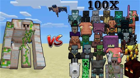 Op Mutant Iron Golem Vs Every Mob In Minecraft Op Mutant Iron Golem