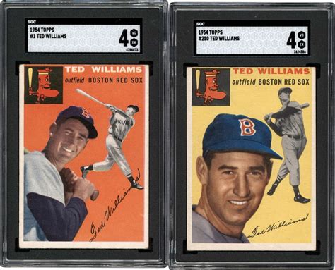 Topps Ted Williams Sgc Vg Ex Duo