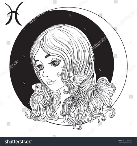 Pisces Young Beautiful Girl Form One Stock Vector (Royalty Free ...