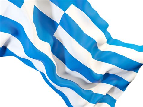 Waving Flag Closeup Illustration Of Flag Of Greece