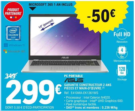 Promo Pc Portable 14 Asus Chez E Leclerc ICatalogue Fr