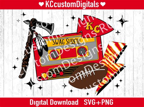 Kansas City Swag Surfin Cassette SVG PNG, KC Football Svg, Swag Surfin