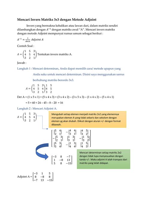 13 Contoh Soal Adjoin Matriks 3x3 Michel Archer