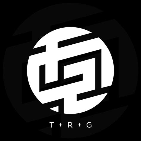 Diseño de logotipo de forma redonda de letra trg Vector Premium