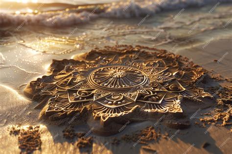 Premium Photo Intricate Sand Mandalas Created On Beaches