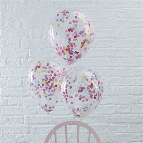 Multicoloured Confetti Filled Party Balloons Ginger Ray Ginger Ray