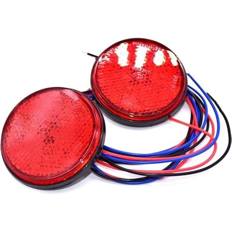 Lot de 2 feux arrière LED ronds pour remorque camion remorque