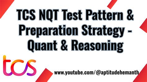 Tcs Nqt Test Pattern Preparation Strategy Quant Reasoning Youtube