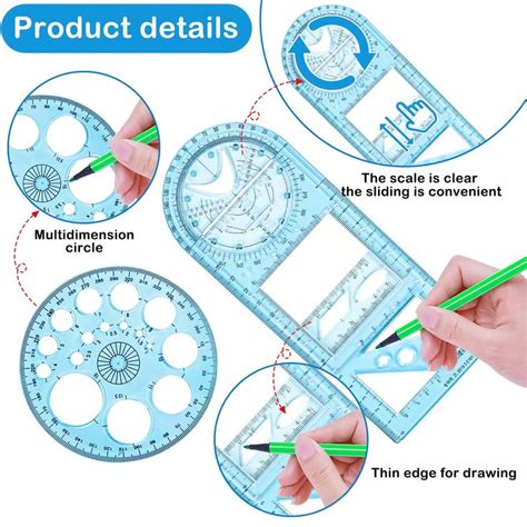 Multifunctional Geometric Ruler Drawing Ruler Geometric Drawing