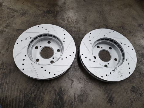 Tra Pair Of Trq Performance Brake Rotors Drilled Slotted Front