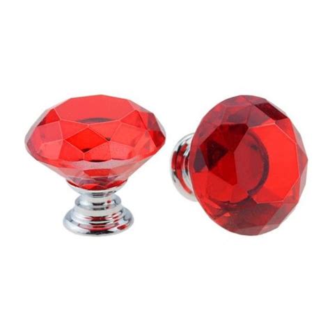 POIGNEE DE MEUBLE BOUTON DE MEUBLE Red 10Pcs Boutons En Verre