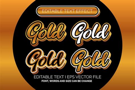 Colecci N De Efectos De Texto Dorado Vector Premium