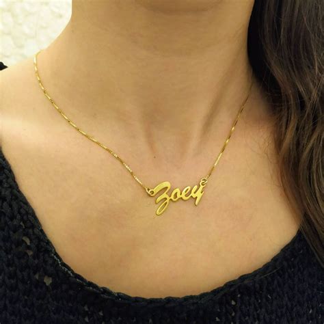 Custom Gold Name K Gold Nameplate Nameplate Necklace Etsy