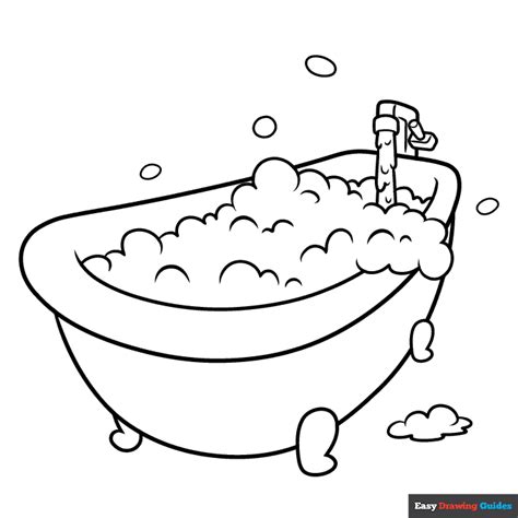 Bubble Bath Coloring Page | Easy Drawing Guides