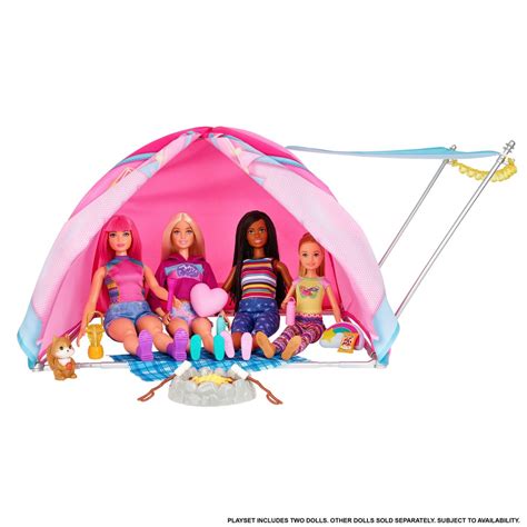 Barbie Camping Zelt Mit 2 Puppen Smyths Toys Deutschland