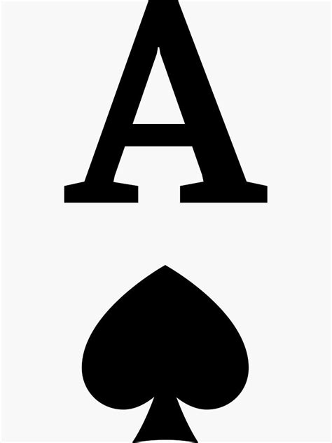 An Ace Playing Card With The Letter A In It S Center And Two Spades At