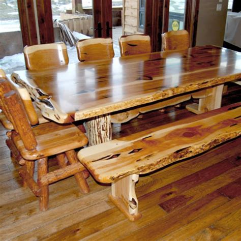 Juniper Hybrid Dining Tablebench Set Kitchen Table Settings Rustic