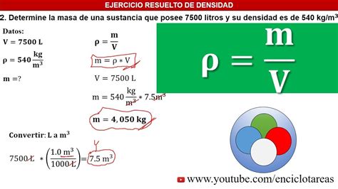 Problemas De Densidad Ejercicios Y Youtube