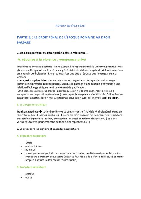 Histoire Du Droit P Nal R Visisons Histoire Du Droit P Nal Partie