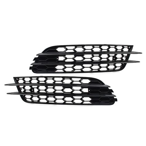 1 Pair Front Bumper Honeycomb Mesh Fog Light Grille Cover For Audi A6