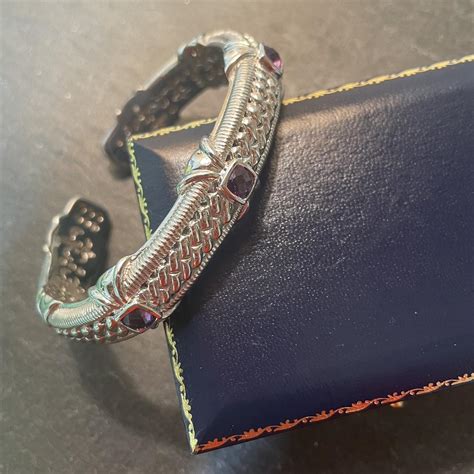 Judith Ripka Cuff Bracelet Beautiful Amethyst Depop