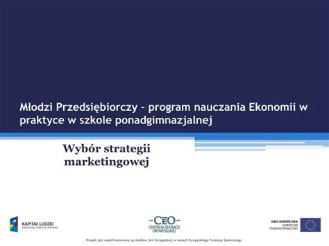 Ppt M Odzi Przedsi Biorczy Program Nauczania Ekonomii W Praktyce W