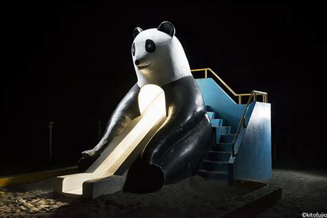 Surreal Photos Of Japanese Playground Equipment At Night By Kito Fujio