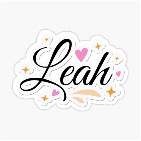 Leah Name Cute Design Sticker For Sale By Brightlightarts Redbubble