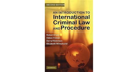 An Introduction To International Criminal Law And Procedure By Robert Cryer