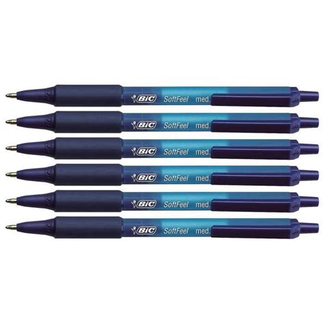 Stylos à bille rétractable Soft Feel Clic grip BIC Lot de 6