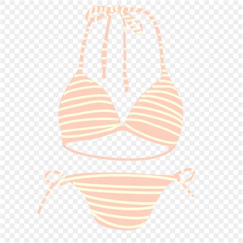 Bikini Cartoon Clipart PNG Images Striped Bikini Cartoon Illustration