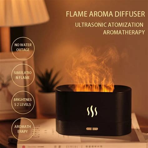 Toolikee 180ml Flame Humidifier Air Diffuser Aroma Ultrasonic Cool Mist Make Fogger Essential