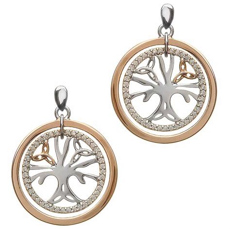 Irish Earrings Real Irish Gold And Sterling Silver Celtic Tree Of Life By House Of Lor At