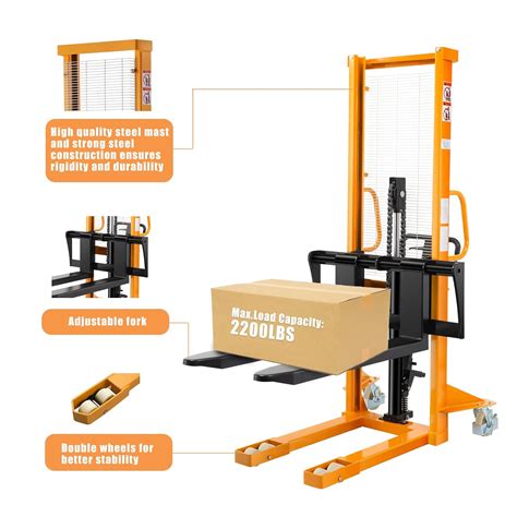 Apollo Manual Pallet Stacker Lbs Capacity With Adjustable Forks In