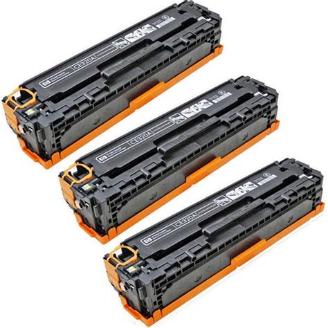 Compatible 3 Pack Hp 128a Ce320a Black Laser Toner Cartridge Color