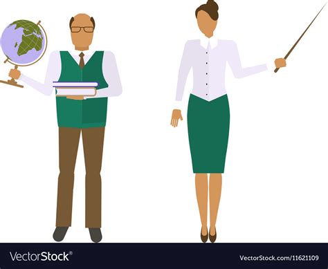 school male  female teacher royalty  vector image