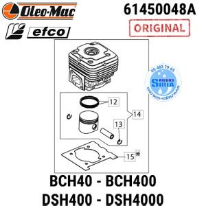 CILINDRO Completo Oleo Mac BCH40 BCH400 Efco DSH400 DSH4000