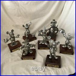 Disney Chilmark Mickey Mouse Pewter Figurine Statue Set Disney