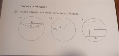 oblicz długości odcinków oznaczonych literami a b i c zadanie 23 str